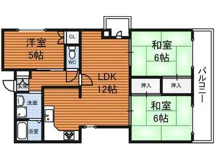 ヴィラ・エイト・サイト諏訪森(3LDK/4階)の間取り写真