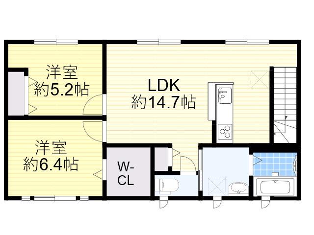 JR阪和線 鳳駅 徒歩8分 2階建 築3年(2LDK/2階)の間取り写真