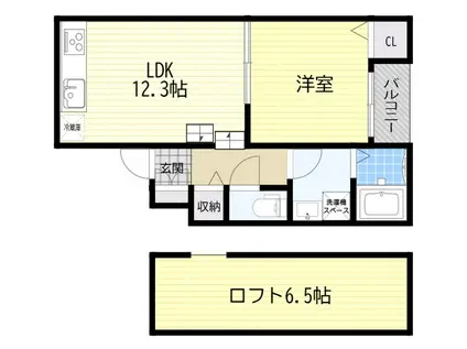 ALBERO BIANCO(1LDK/1階)の間取り写真