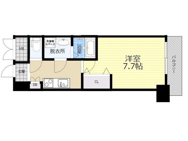 サムティ阿波座BELSIA(1K/2階)の間取り写真