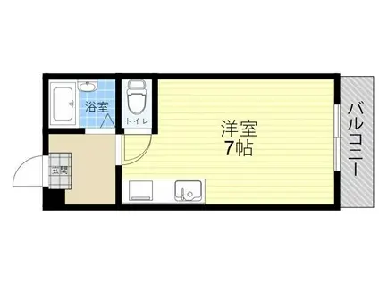 フレンドリー北田辺(ワンルーム/1階)の間取り写真