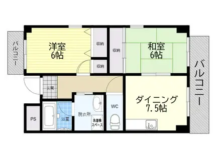 グレース長居公園(2DK/2階)の間取り写真