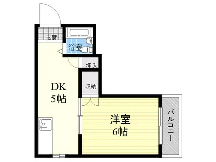 ユニ長吉ビル(1DK/3階)の間取り写真