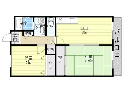 メゾンアール(2LDK/3階)の間取り写真