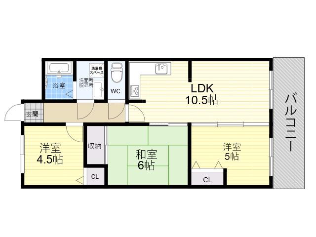 プレジオノ-ザンライツ(3LDK/2階)の間取り写真