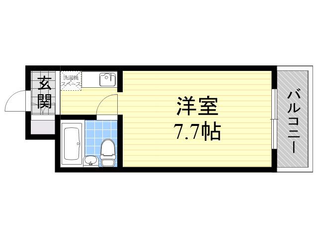スチューデント平野(ワンルーム/7階)の間取り写真