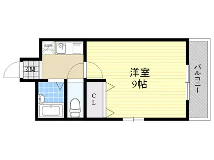 ノース4(1K/1階)の間取り写真