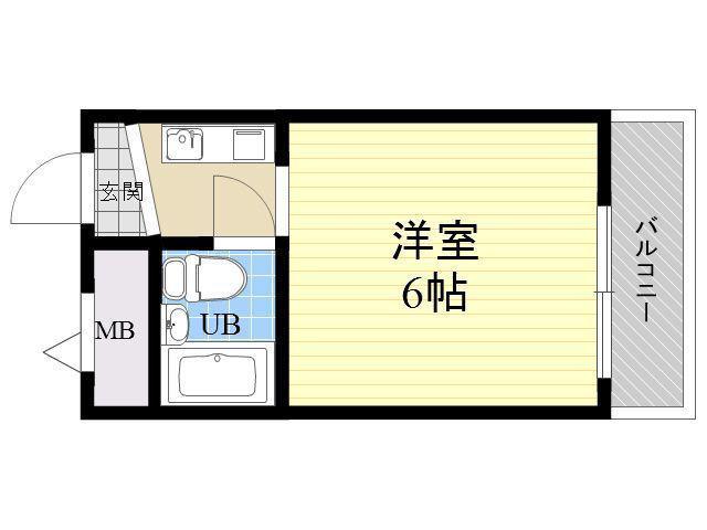 ルネッサンス エリエール(ワンルーム/2階)の間取り写真