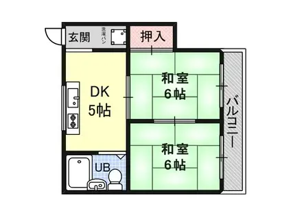 コーポオクムラ(2DK/3階)の間取り写真