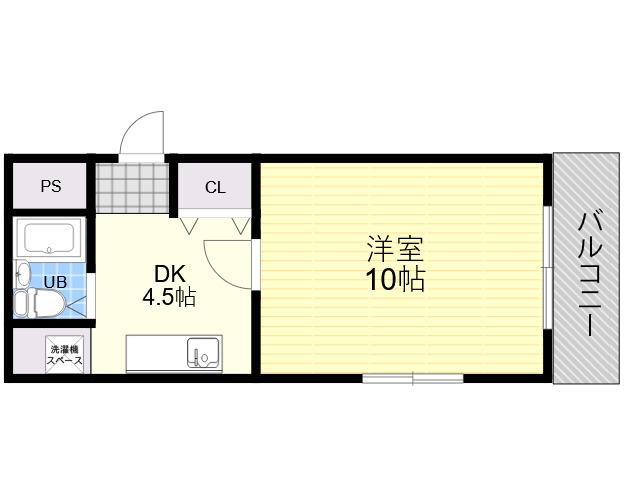 ODESSA流町(1DK/4階)の間取り写真