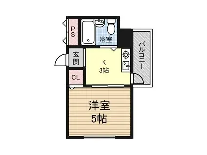 コーポ野原(1K/4階)の間取り写真