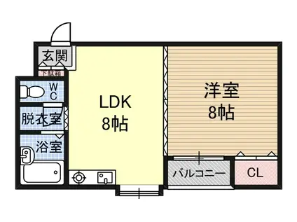 メゾンフローレンス平野(1LDK/2階)の間取り写真