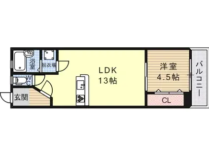 エースマンションB棟(1LDK/3階)の間取り写真