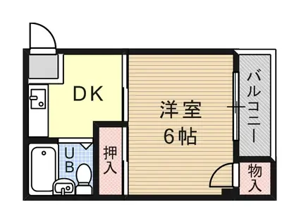 グランメール平野(1DK/2階)の間取り写真