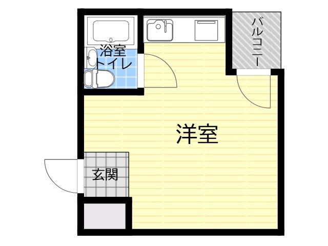 ショウエイハウス3(ワンルーム/2階)の間取り写真