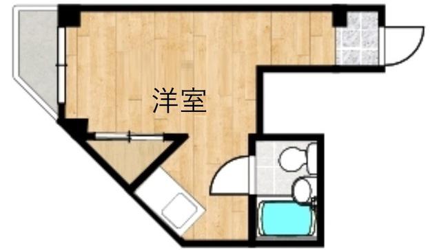 ルンルン桃ヶ池(ワンルーム/3階)の間取り写真