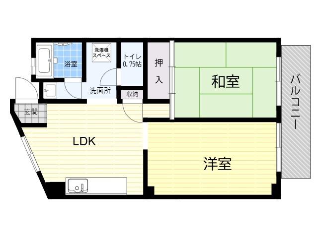 LA CASA駒川中野(2LDK/3階)の間取り写真