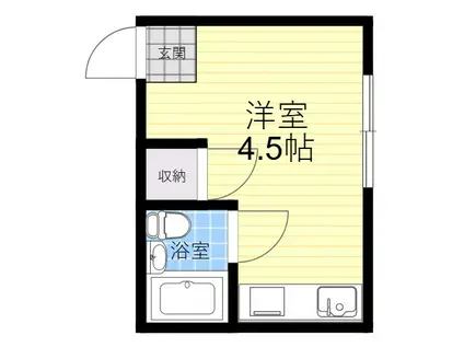西今川728ハイツ(1K/2階)の間取り写真