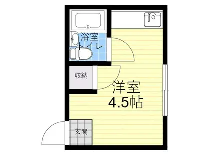 西今川728ハイツ(1K/2階)の間取り写真