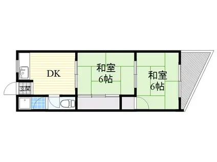 コーポ丘(2DK/3階)の間取り写真