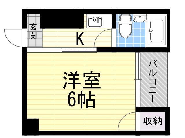 グランドムール北田辺(1K/5階)の間取り写真