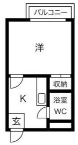 ウィンライフ中野(1K/2階)の間取り写真