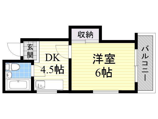 ウィンライフ中野(1DK/3階)の間取り写真