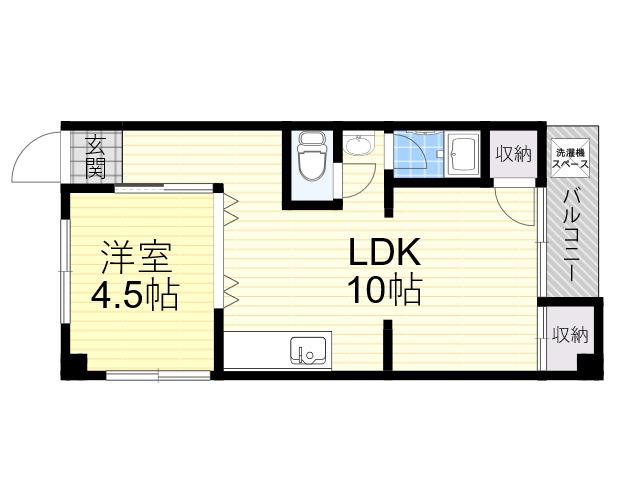 スカイハイツ中野(1LDK/3階)の間取り写真
