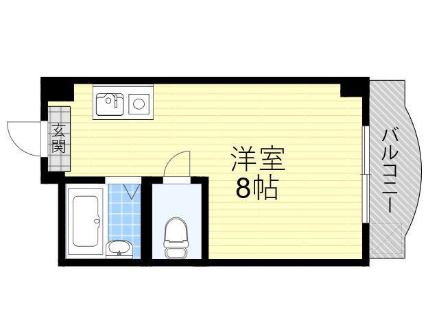 アンヘルム杭全(ワンルーム/2階)の間取り写真