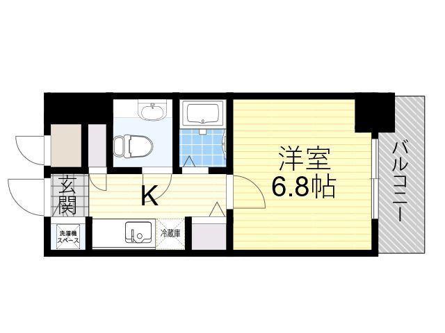 ジュネス東住吉(1K/2階)の間取り写真