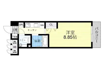 ジュネス東住吉弐番館(1K/3階)の間取り写真