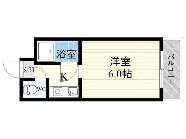 パールハイム駒川(1K/2階)の間取り写真