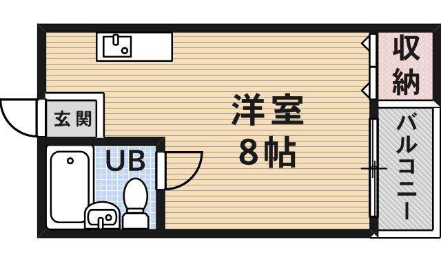 パークサイド矢田(ワンルーム/3階)の間取り写真