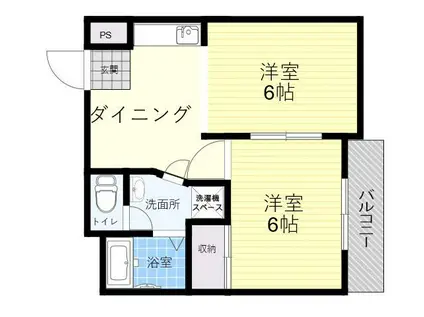 オリエンタル加美(2DK/10階)の間取り写真