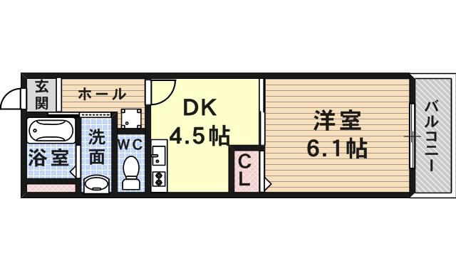 メゾンプルミエール(1DK/1階)の間取り写真