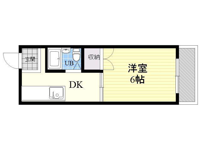 パークサイド平野(1K/3階)の間取り写真