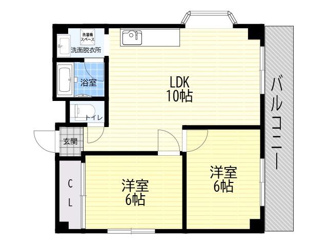 オーナーズマンション杭全(2LDK/2階)の間取り写真
