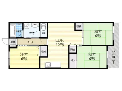 マンション辻田(3LDK/3階)の間取り写真