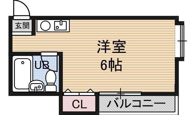マーキュリー東住吉A棟(ワンルーム/1階)の間取り写真