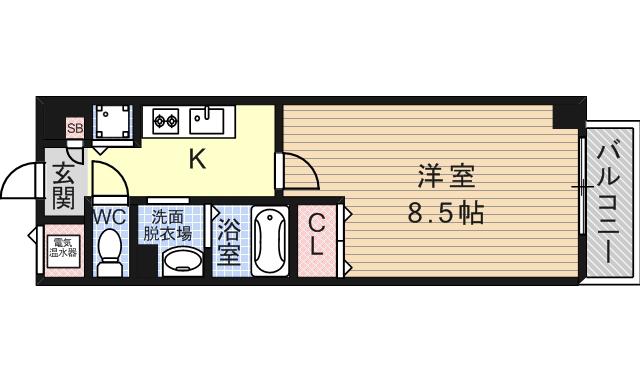 ドルフ・シィア(1K/1階)の間取り写真