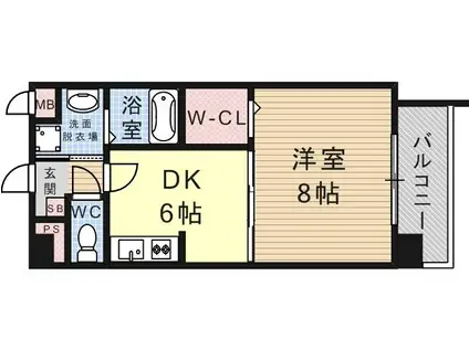 コンフォール平野(1DK/1階)の間取り写真