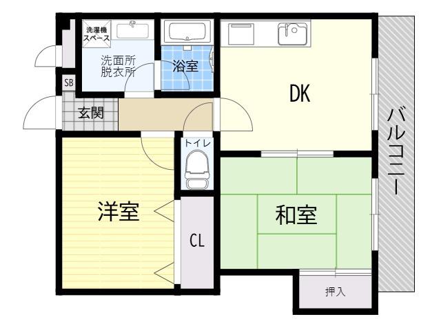 プラザ喜連西(2LDK/3階)の間取り写真