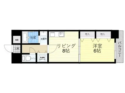 佐々木ビル(1LDK/2階)の間取り写真
