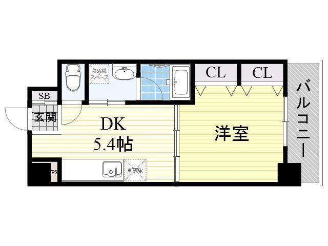 イーストコーストヴィラ(1DK/4階)の間取り写真