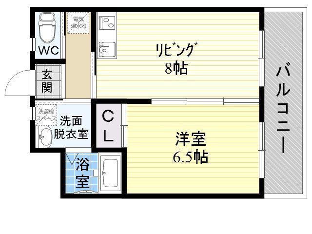 ヴィーブル中野(1LDK/2階)の間取り写真