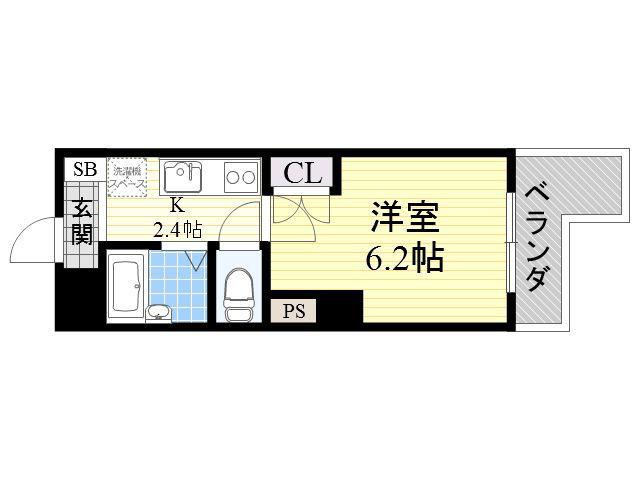 シーダー針中野(1K/5階)の間取り写真