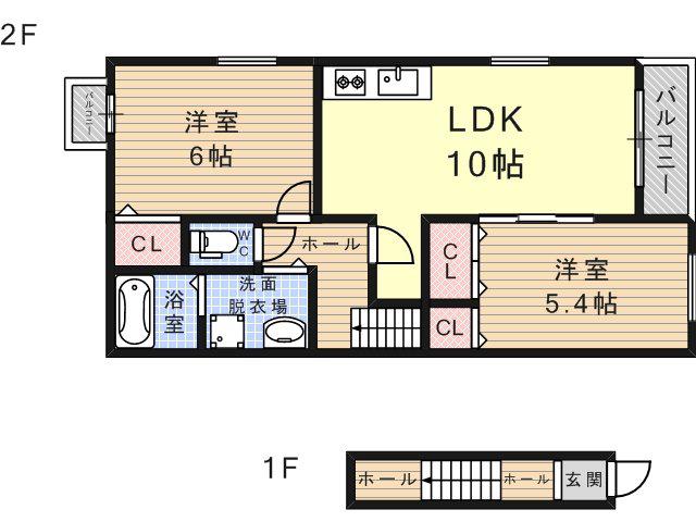 セレーノ加美(1SLDK/2階)の間取り写真