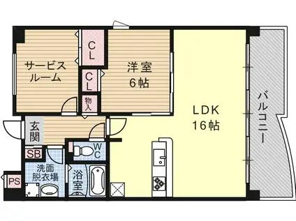 カーサベージュⅡ(1SLDK/2階)の間取り写真