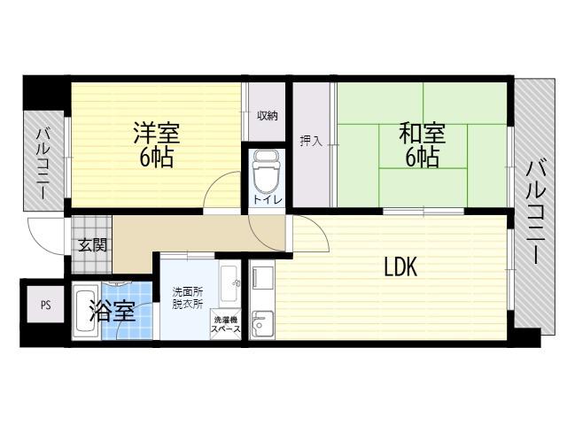 エスペランサ41(1LDK/6階)の間取り写真