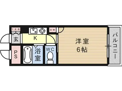 キンキ加美ハイツ(1K/5階)の間取り写真